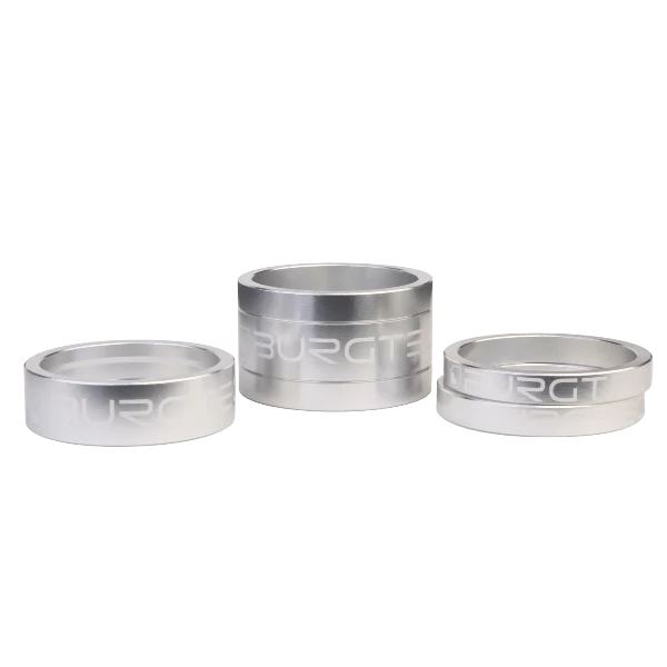 Burgtec Stem Spacer Kit Rhodium Silver (5mm Spacer x2, 10mm Spacer, 20mm Spacer)