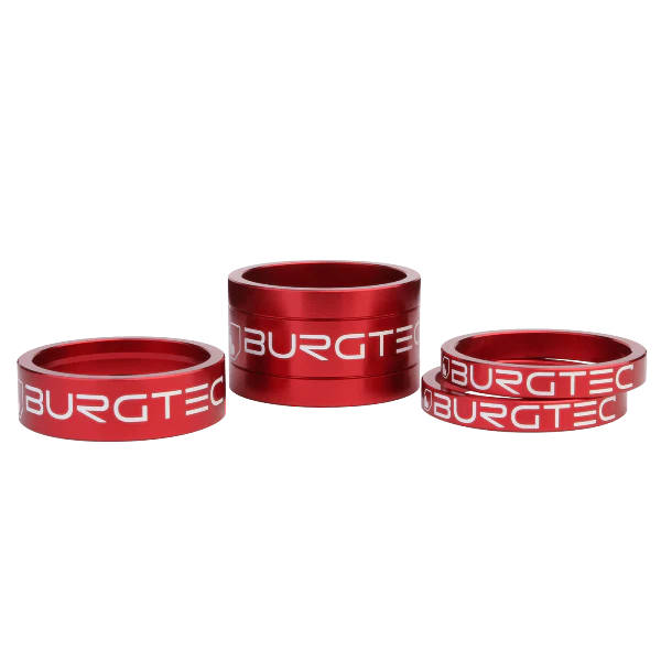 Burgtec Stem Spacer Kit Race Red (5mm Spacer x2, 10mm, 20mm Spacer)