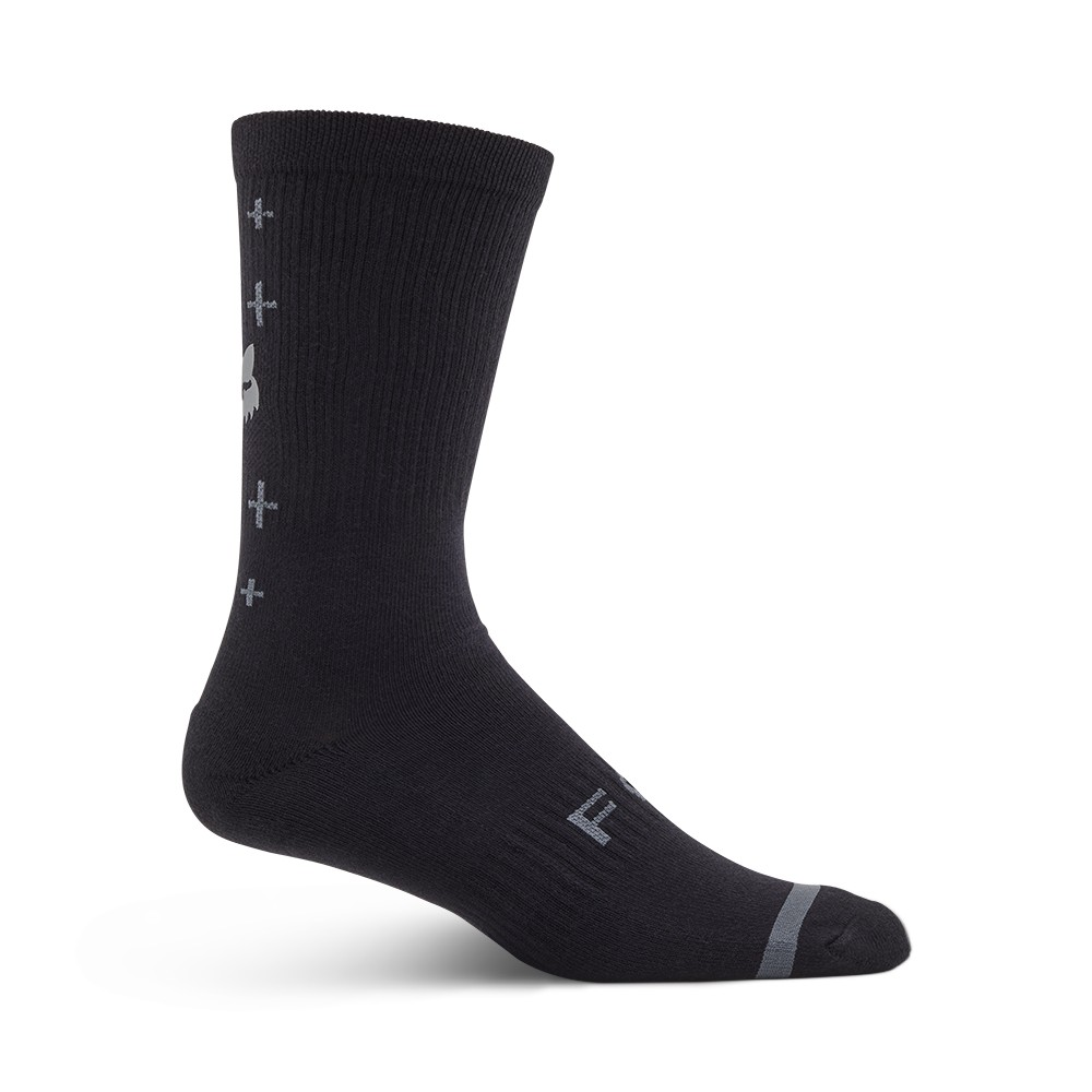 Fox 8 Inch Defend Socks LUNAR - Black