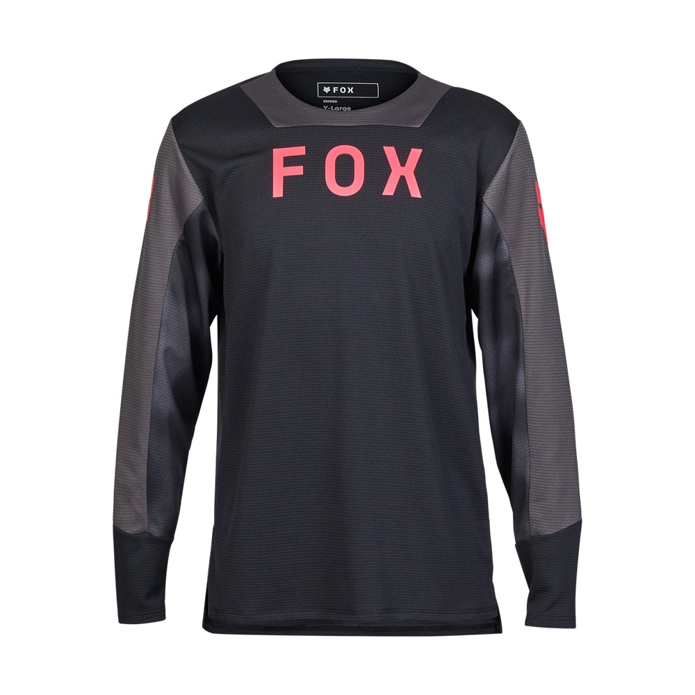 Fox YOUTH Defend LS Jersey TAUNT - Black