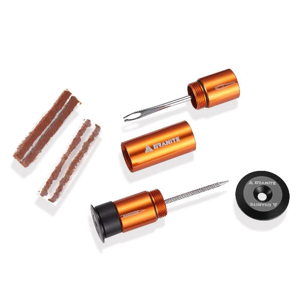 GD Stash Tire Plug Kit Stashed Inside H-Bar Orange