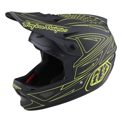 Troy Lee D3 AS Fiberlite - Spiderstripe Gray/Yellow