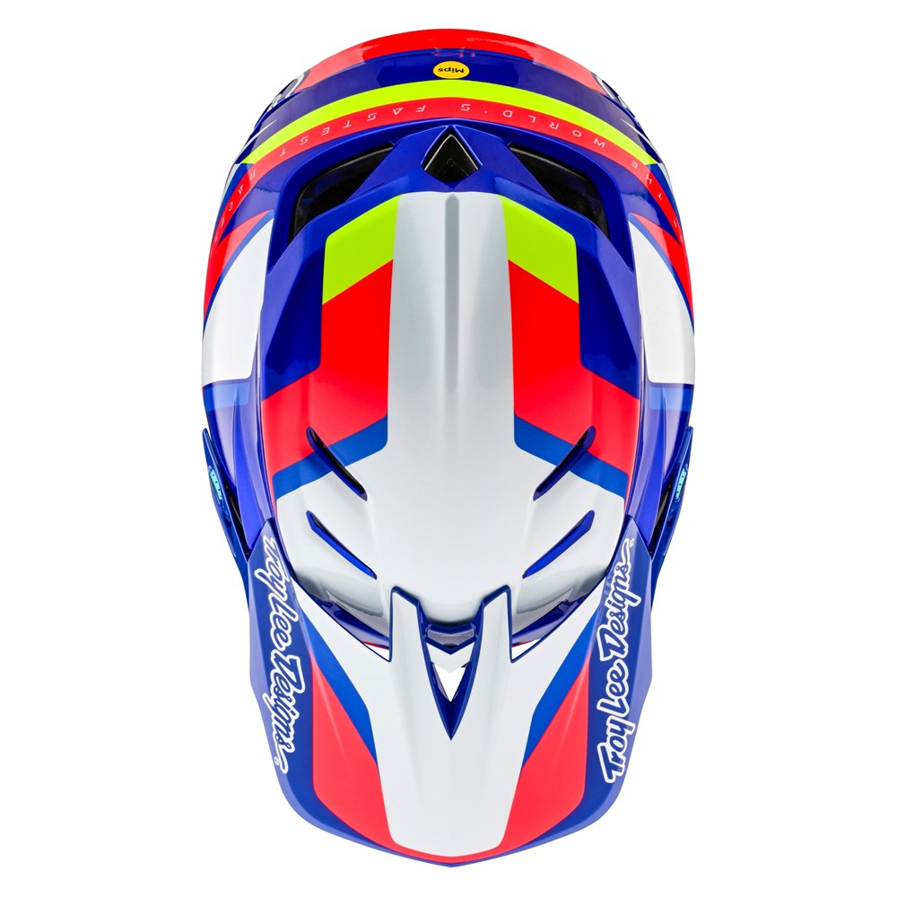Troy Lee D4 AS Composite Helmet Omega White/Blue