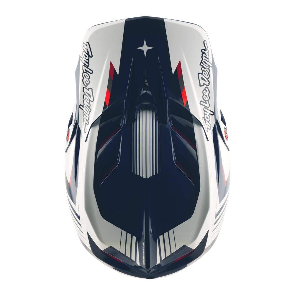 Troy Lee D4 AS Polyacrylite Helmet Qualifier Blue/White