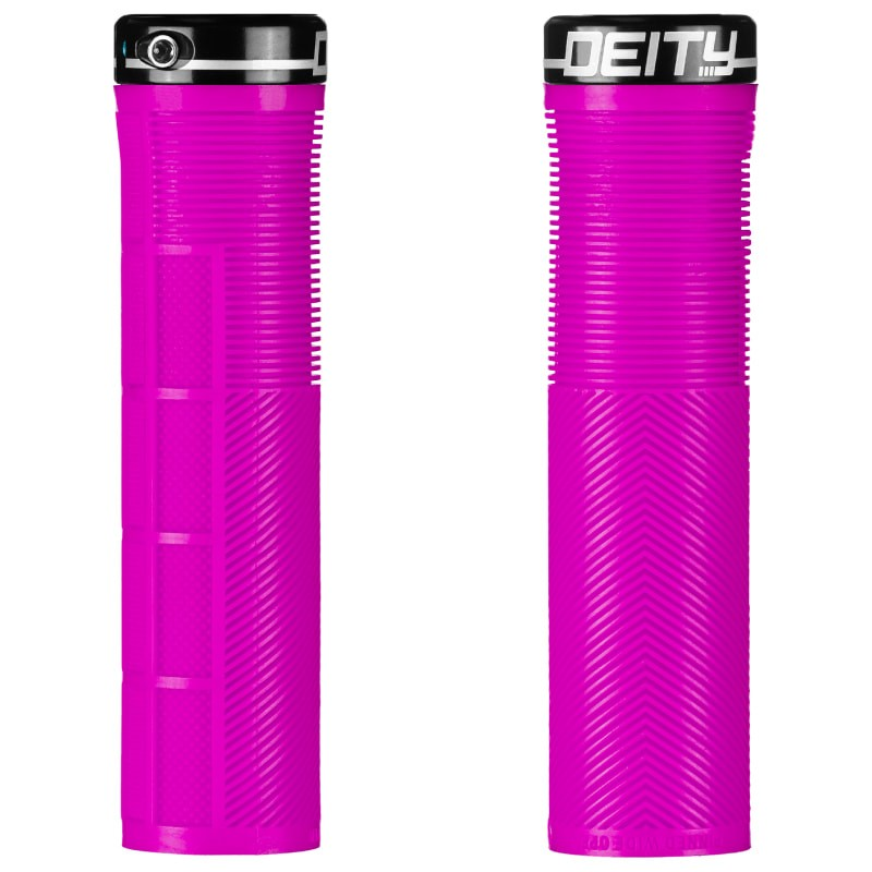 Deity Knuckleduster Lock-On Grips - PINK w/Black Clamp