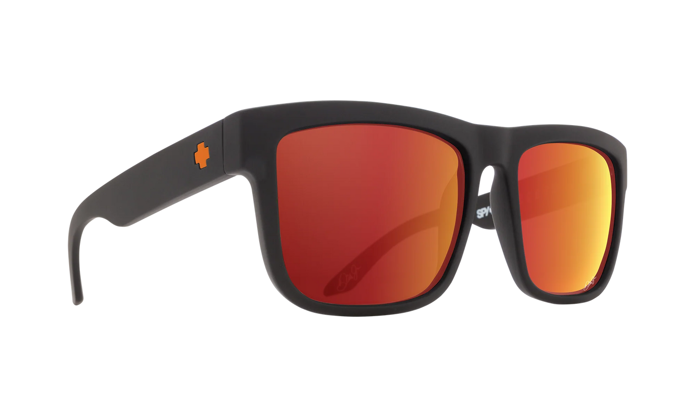 SPY Discord Dale Jr Matte Blk Happy Gray Grn wOrange Spec Mir
