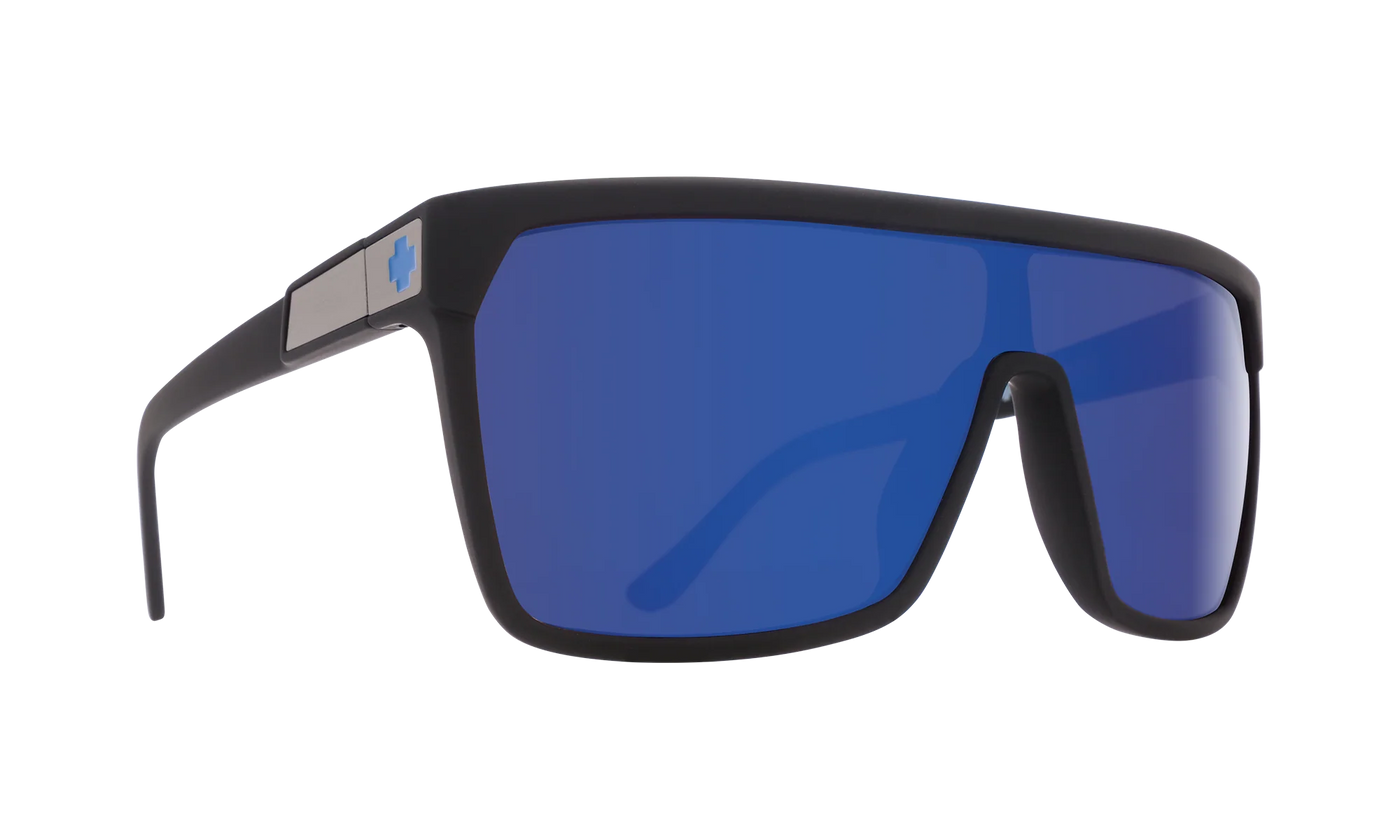 SPY Flynn Soft Matte Blk Happy Brnz wDk Blue Spectra