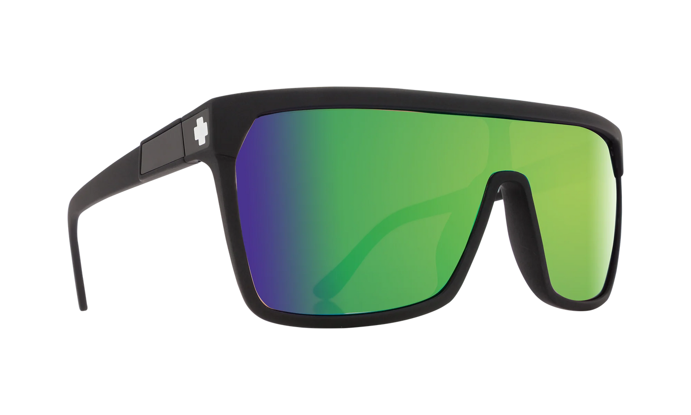 SPY Flynn Matte Blk - Happy Brnz w/Grn Spectra