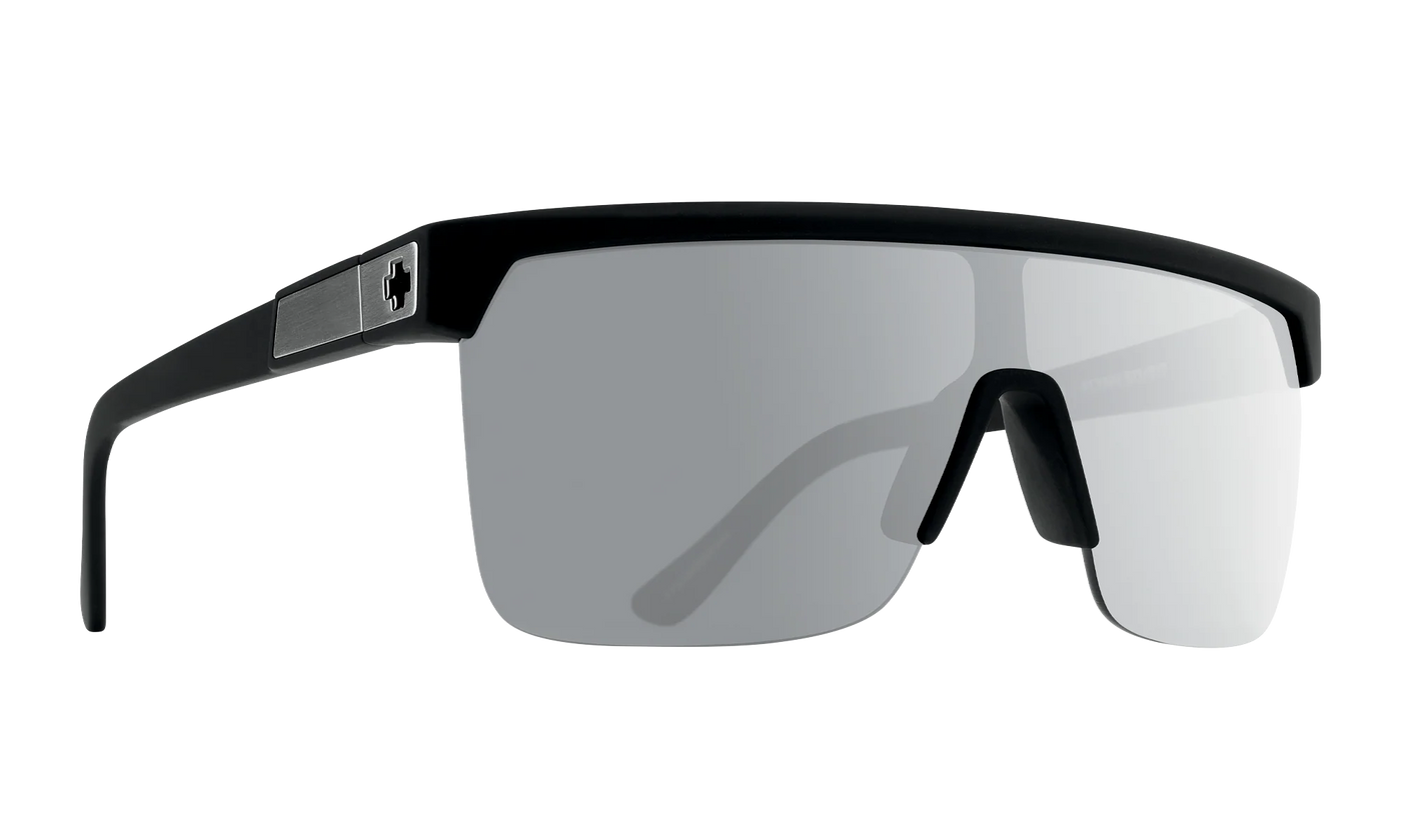 SPY Flynn 5050 Soft Matte Blk HD+ Grey Green POLAR w/Silver Spec Mir