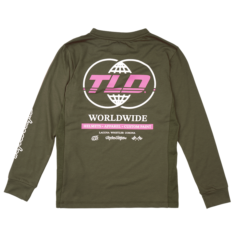 Troy Lee YOUTH Skyline Ride L/S Tee Worldwide Caper