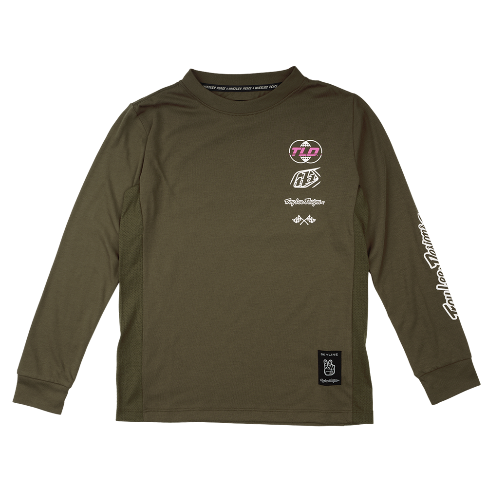 Troy Lee YOUTH Skyline Ride L/S Tee Worldwide Caper