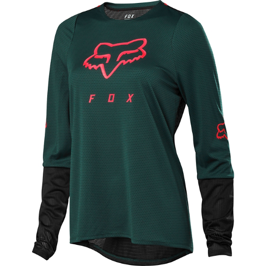 Fox Wms Defend LS Jsy Dark Green