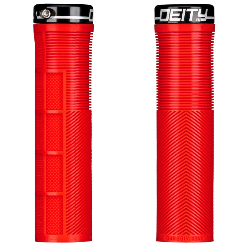 Deity Knuckleduster Lock-On Grips - RED w/Black Clamp